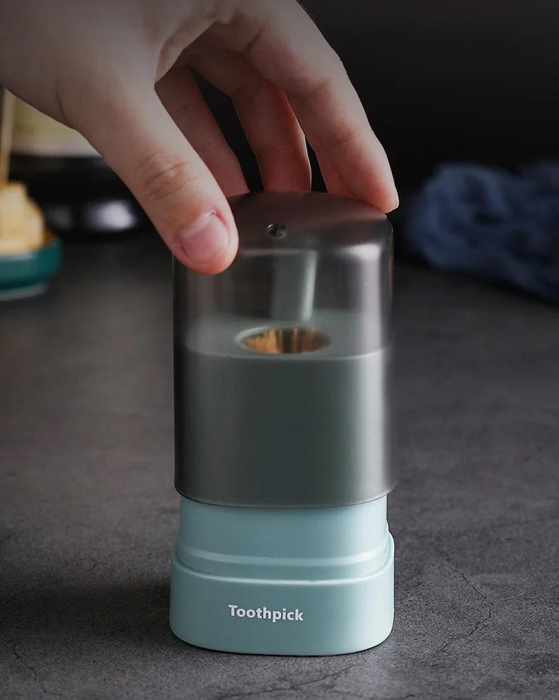 Description Picture 6 of itemPress-type Plastic Toothpick Box Creative Automatic Kitchen Toothpick Container Portable Living Room Dining Room Storage Box