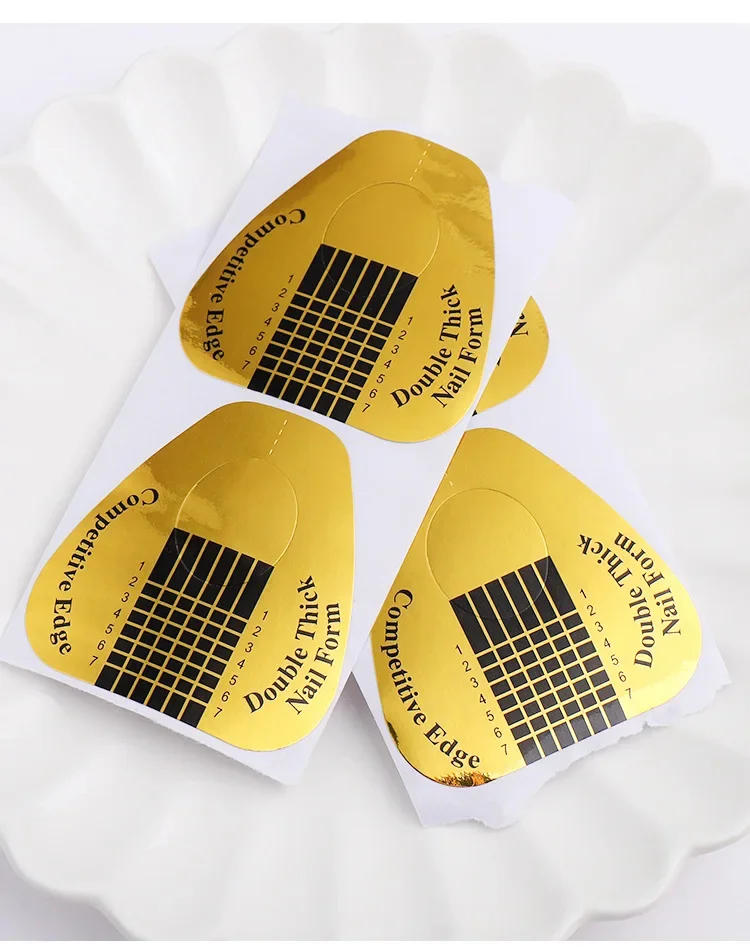 Description Picture 4 of item100/500Pc French Nail Form Tips Acrylic UV Gel Extension Curl Form Nail Gel Sticker Art Guide Mold Manicure Stencil Acrylic Tool