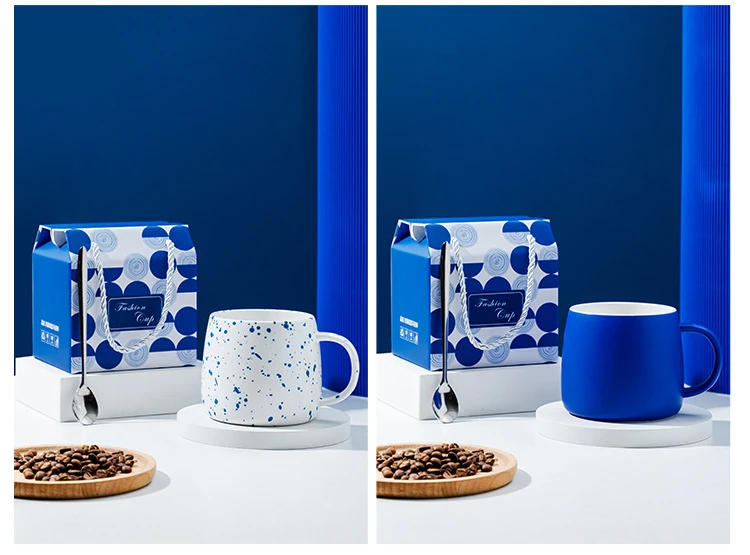 Description Picture 6 of item500ml Klein Blue Ceramic Mug Set Gift Box Breakfast Cup Teacup Drinking Utensils Ceramic Mug Handmade Mugs Coffee Cups Drinkware