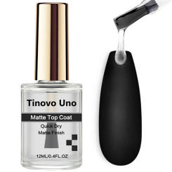 Tinovo Uno Normal Matte Top Coat Quick Dry Matte Regular Nail Polish Finish 12ML Long Lasting Wear Clear Nails Lacquer Sealer