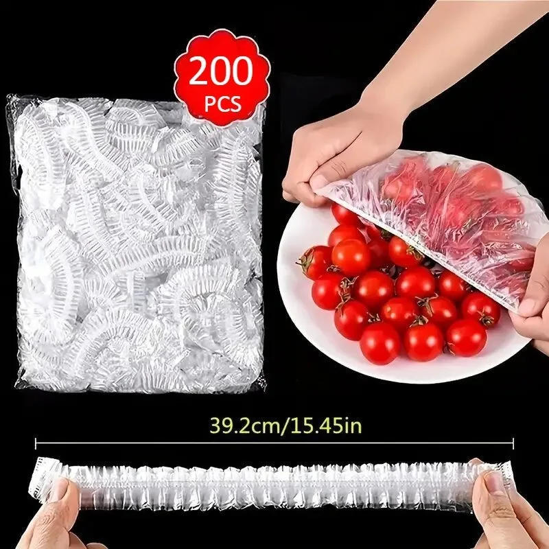 Description Picture 2 of itemDisposable Fresh-keeping Cover Plastic Food Storage Covers Reusable Bowl Covers Stretch Lids Elastic Cover Bag Home Items