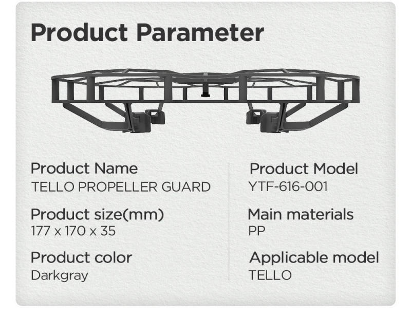 Description Picture 4 of itemCynova Propeller Guard for DJI Tello Protector Fully Enclosed Protective Cage Props Wing Fan Cover Drone Accessories
