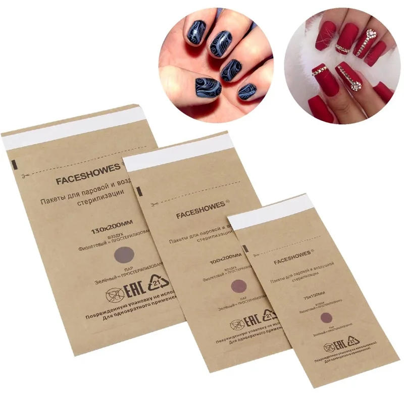 Description Picture 3 of item100Pcs Disposable Sterilization Disinfection Bag Set Nail Tools Sterilizer Kraft Bags Nails Equipment Disinfection Accessories