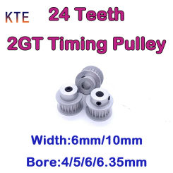 24 Teeth 2GT Timing Pulley 3D Printer Part GT2 Timing Pulley Bore 4mm 5mm 6mm 6.35mm 24Tooth Synchronous Wheel Belt Width 6/10mm