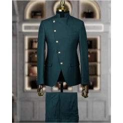 Indian Men's Suits Sets 2 Pieces East Style Stand Collar Slim Fit Formal Suit for Man Wedding Groom Prom Tailor Made Blazer