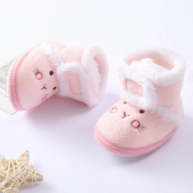 Description Picture 6 of itemSnow Boots Baby Toddler Soft Sole Plus Velvet Warm Newborn First Walkers Infant Comfortable Walking Shoes