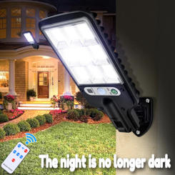 COB Outdoor LED Solar Wall Light Motion Sensor Remote Control Auto On/Off Garage Doorway Patio Lighting Anti-theft Street Light