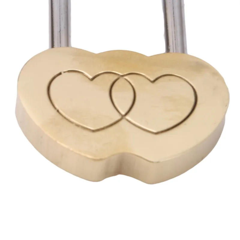 Description Picture 2 of item1pc Padlock Love Lock Engraved Double Heart Valentines Anniversary Day Gifts Couple Christmas Gift