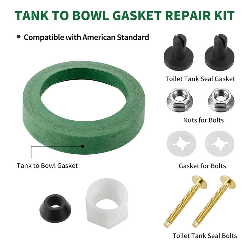 Description Picture 6 of item2 Packs Toilet Tank To Bowl Coupling Kit,AS738756-0070A For 3IN Toilet Tank Gasket For Most Flush Valve Opening Tanks