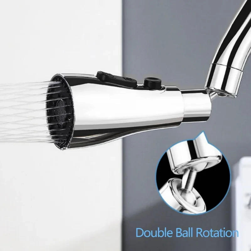 Description Picture 5 of itemUniversal Kitchen Faucet Extender 360° Swivel Aerator Plastic Splash Guard Strainer Sink Aerator Spout