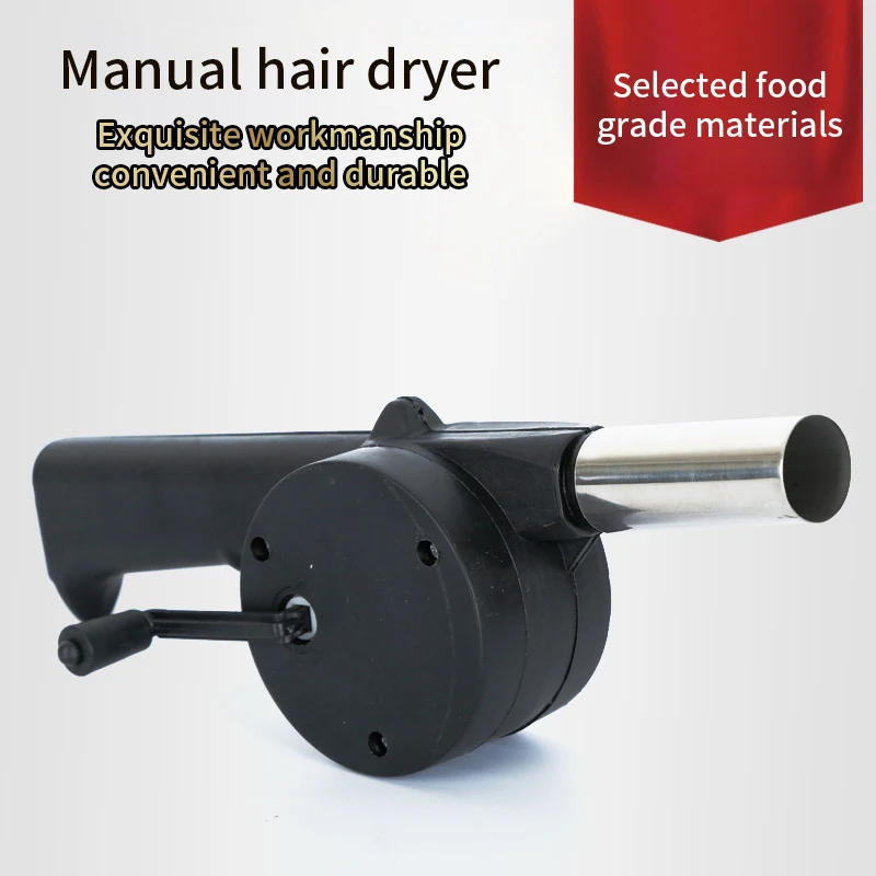 Description Picture 2 of itemHand-cranked Air Blower Barbecue Fan Mini Portable BBQ Grill Fire Bellows Picnic Camping Accessories Outdoor Hand Tools