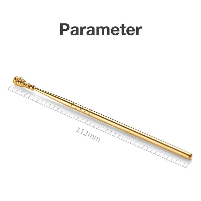 Description Picture 3 of itemGold Steel Ear Wax Pickers Earpick Wax Remover Curette Cleaner Spoon Care Tool Pick Cleaner Ear Clean Ear Ear O4T0