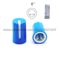 10PCS 10.5×17MM Blue White Plastic 0 Degree Knob Cap D Axis Potentiometer Encoder Switch Volume Knob 10.5*17 Half Shaft 6MM