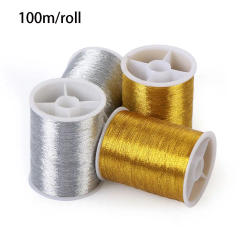 100 metres Spool DIY Crafts Sewing Machine gold wire Embroidery Thread Cross Stitch