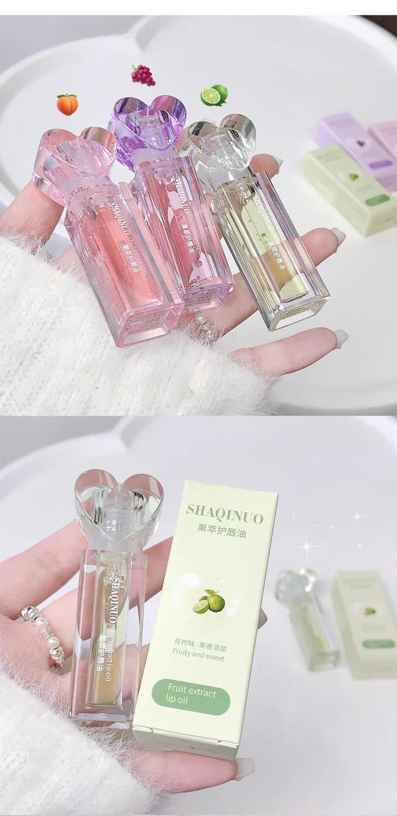 Description Picture 3 of itemPlumping Jelly Lip Gloss Lasting Moisturizing Transparent Lip Oil Water Light Mirror Peach Lipstick Women Lips Makeup Cosmetics