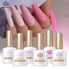 BORN PRETTY 10ml Nail Gel Polish Matte Pink Colors Soak Off UV LED Gel Varnish Full Coverage Texture Gorgeous Nail Manicure