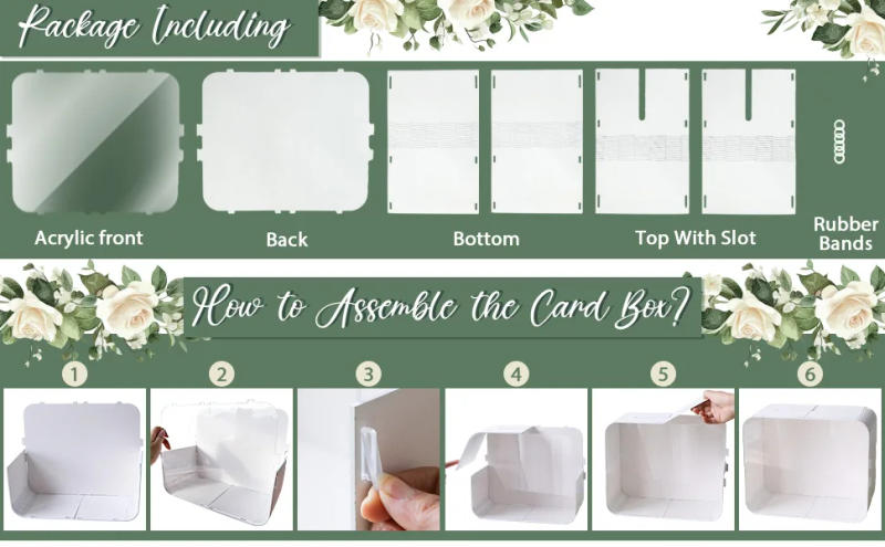 Description Picture 3 of itemOurwarm Acrylic Wedding Card Box  Gift Card Box for Wedding Reception, for Party Graduation Baby Shower Birthday Decorations