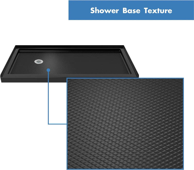 Description Picture 3 of itemDreamLine SlimLine 32 in. D x 60 in. W x 2 3/4 in. H Left Drain Single Threshold Shower Base in Black, DLT-1132601-88