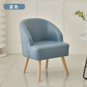 Lazy Solid Wood Sofa Chair Balcony Living Room Single Lounge Chair Apartment Dormitory Technology Cloth Small Sofa Chair
