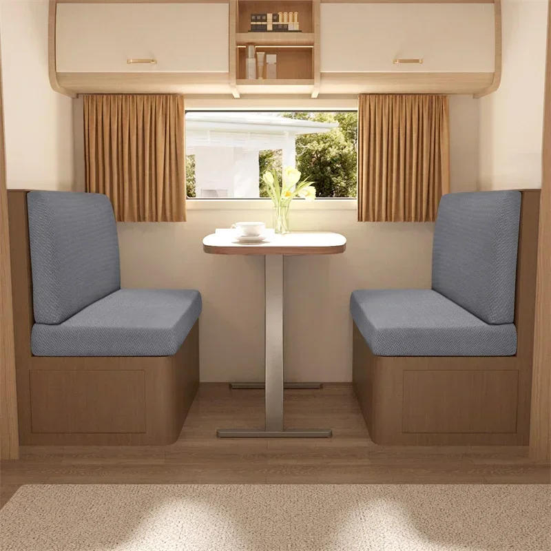 Description Picture 2 of item2 Pcs/set Polar Fleece RV Dinette Cushions Covers Stretch Couch Cover Booth Seat Covers RV Camper Car Bench Backrest Cover