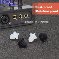 Silicone Rubber Anti Dust Plugs Interface Dustproof Cover Black Rubber 6.35mm Audio Jack PC DVD Microphone Socket Dust Cover
