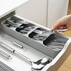 1-2PCS Multi Functional Cutlery Storage Tray Kitchen Drawer Classification Storage Box Cutlery Fork Spoon Separation Organizer