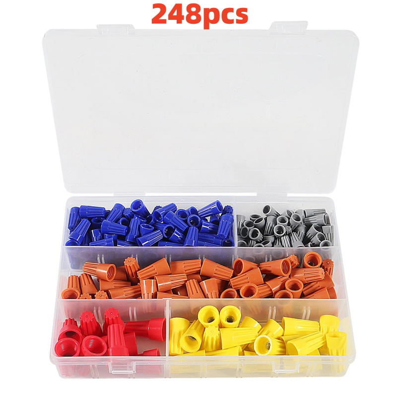 Description Picture 2 of item248pcs Electrical Wire Connectors Nuts Colorful Wire Caps Kit Twist Caps Nuts Assortment for Quick Connection