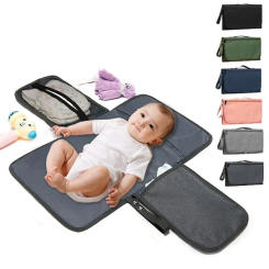Portable Diaper Changing Pad Portable Baby Changing Pad with Pockets Waterproof Travel Diaper Changing Station Kit Baby Gift Hot