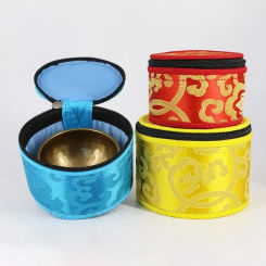Random Color Delivery of The Tibetan Singing Bowl Storage Bag Handmade Singing Bowls Organizer Bags Percussion Instruments Parts