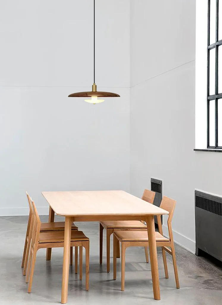 Description Picture 6 of itemNordic restaurant solid wood pendant lights Japanese dining room table walnut luxury villa bar teahouse marble pendant lamp