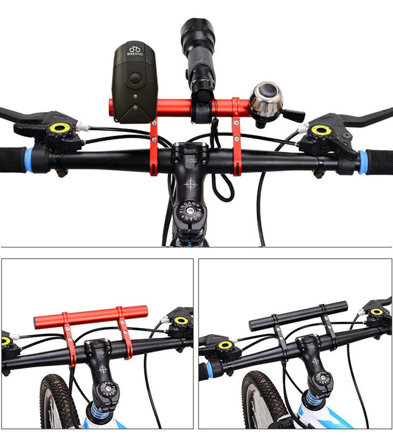 Description Picture 4 of item10/20/30cm Bicycle Handlebar Extended Bracket MTB Headlight Mount Extented Bar Road Mountain Bike Handlebar Extender Rack Parts