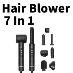7 In 1 Hot Air Brush  Professional Hair Dryer  Hair Straightener  Negative Ionic Blow Dryer  Curling iron  1400W powerful