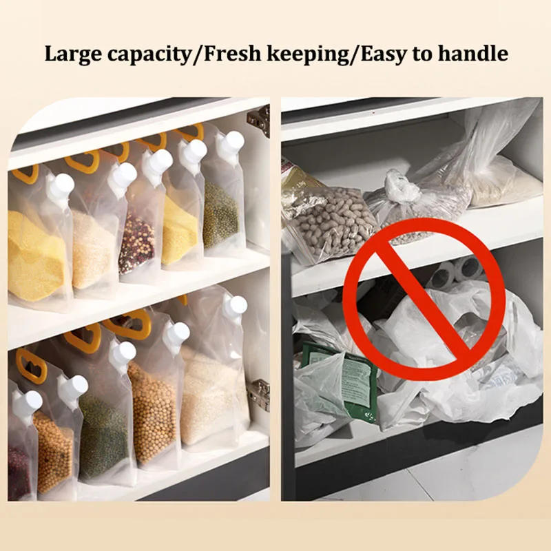 Description Picture 5 of itemGrains Storage Packaging Bag Cereals Moisture Insect Proof Sealed Bag Thickened Portable Food Rice Bean Container Nozzle Bag