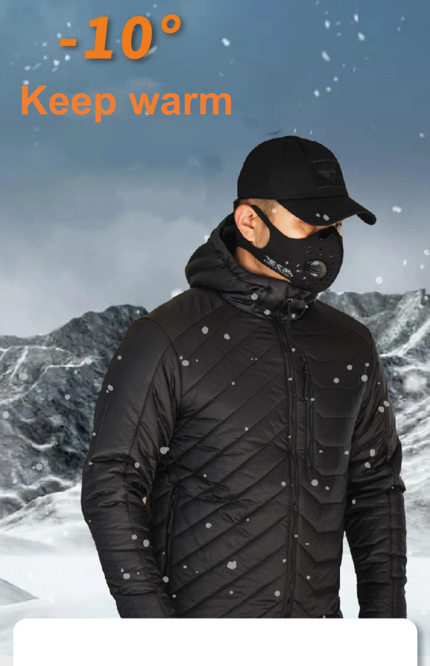 Description Picture 3 of itemMen Winter Warm Tactical Jacket Cotton Padded Coat Lightweight Waterproof Outdoor Ski Climbing Clothing Hiking Motorcycle Jacket