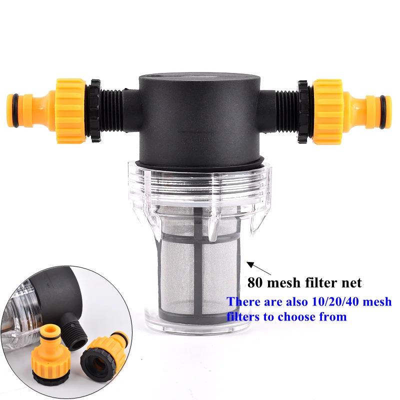 Description Picture 3 of item1/2 3/4 Inch Garden Watering Filter Agriculture Irrigation Hose Filter Water Pipe Quick Connector Car Washing Water Pump Filter