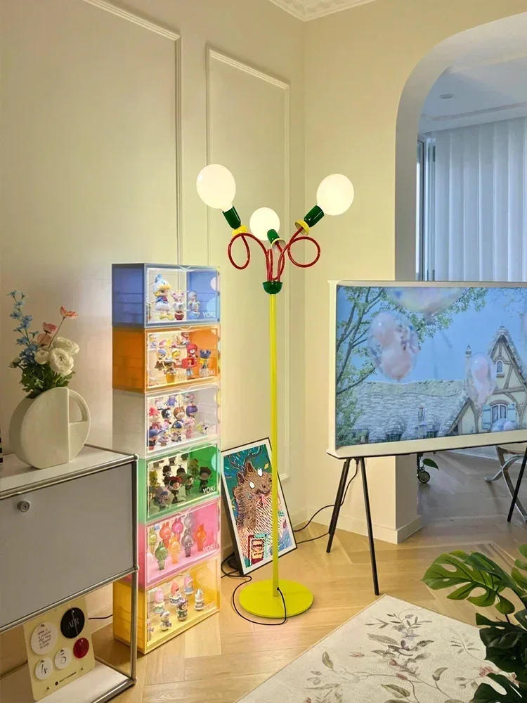 Description Picture 5 of itemColorful Floor Lamp Creative LED Standing Light For Kids Room Bedroom Parlor Shop Decor Memphis Art Bedside Floor Lamp