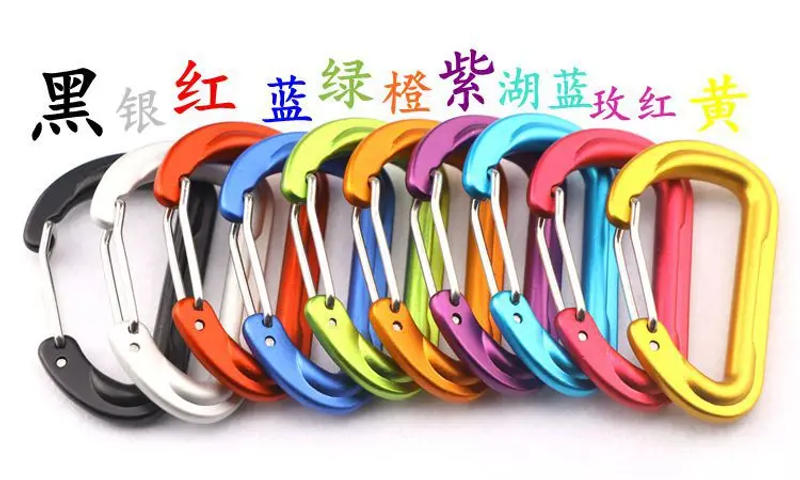 Description Picture 4 of itemMountaineering Buckle Safety Lock Outdoor Climbing Carabiner D Shape Small Tools Travel Accessories Equipment Aluminum Alloy