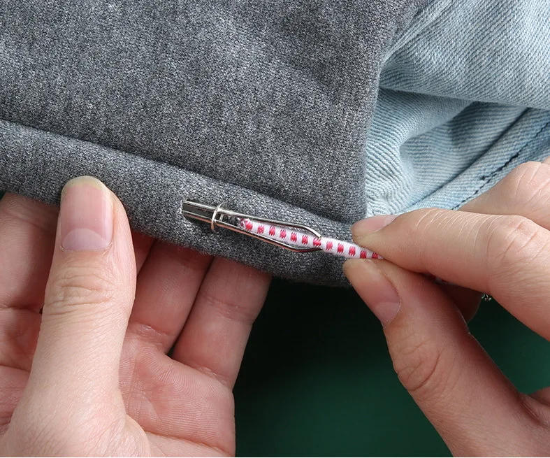 Description Picture 6 of itemStainless Steel Garment Clips Sewing DIY Elastic Band Tape Punch Cross Stitch Threader Wear Rope Elastic Clamp Sewing Tools