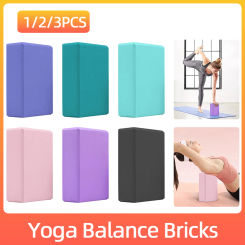 1/2/3Pcs Non-slip Yoga Foam Blocks Column High Density EVA Props Brick Solid Color Lightweight Yoga Block Yoga Beginners