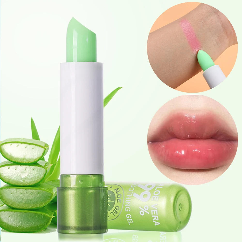 Description Picture 4 of item1pcs Waterproof Color Changing Lipstick  Long Lasting Not Easy To Fade Aloe Vera Lipstick Moisturizing Color Nourishing Lip Balm