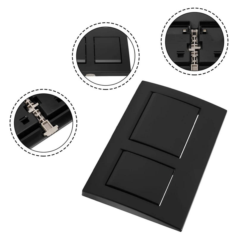 Description Picture 6 of itemToilet Push Plate For Geberit ALPHA 15 Chrome Dual Flush Plate Plastic Black Dual Flush Plate Bathroom Parts