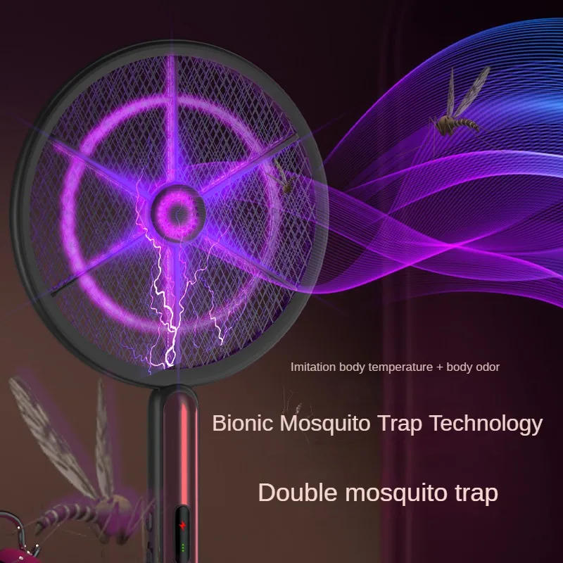 Description Picture 6 of item2-in-1 Electric Fly Swatter 3000V Insect Catcher with Built-in 1200mAh Battery and USB Rechargeable Mosquito Swatter