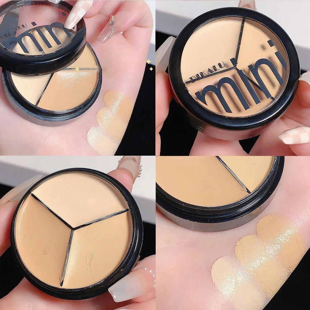 Description Picture 4 of item3 Colors Contour Concealer Palette with Brush Moisturizing Full Coverage Acne Spot Dark Circles Concealer Cream Makeup Cosmetics