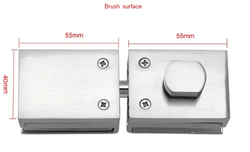 Description Picture 3 of itemDouble Glass Door Latches Lock 304 Stainless Steel Lock,Without Hole,Bidirectional Unlock Frameless Glass Door For Home Office