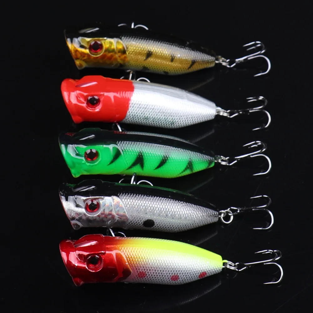 Description Picture 2 of item1 Pcs Fishing Lures Top Water Popper Bait 6.5cm 12g Hard Bait Artificial Wobblers Plastic Fishing Tackle with 6# Hooks