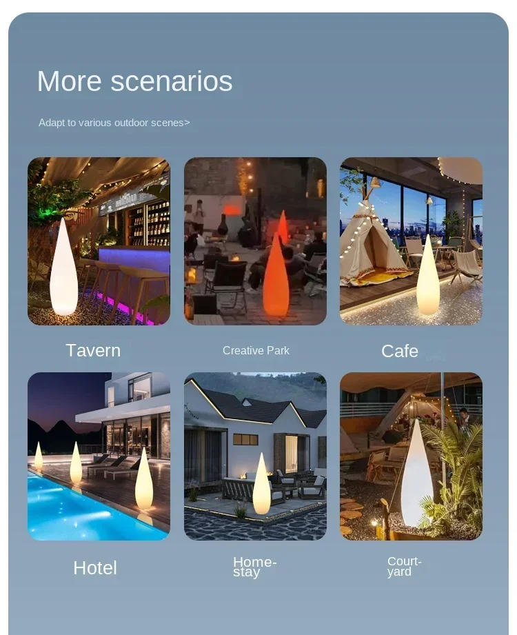 Description Picture 4 of itemOutdoor luminous water drop  floor solar garden  lawn camping atmosphere waterproof online celebrity.