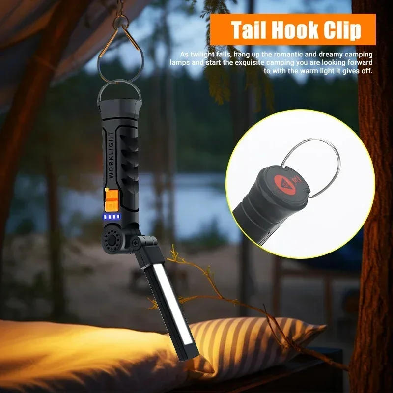 Description Picture 4 of itemMultiFunctional Handheld Work Light Strong Flashlight Magnetic Suction Folding Outdoor Portable Emergency Lighting Searchlight