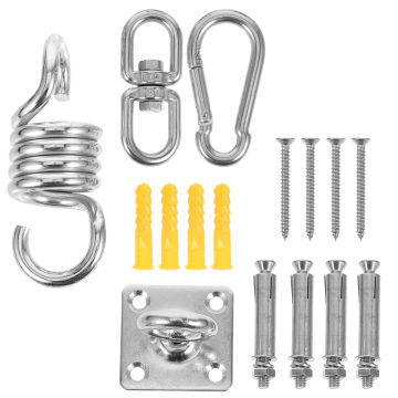 1 Set Stainless Steel Heavy Duty Hammock Fixings Snap Hook Carabiners Pad Eyes Plate Ceiling Hanger