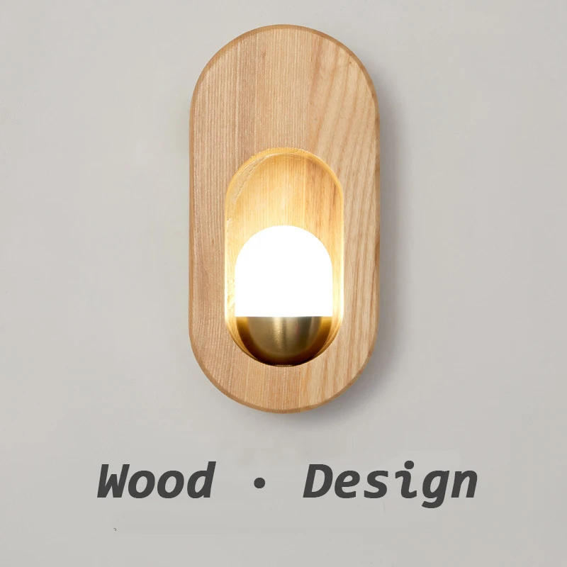 Description Picture 2 of itemNordic Home Decoration Wall Lamp Nature Wood Material Acrylic Lampshade Sconce Light LED Soft Style Restaurant Cafe Wall Lustres