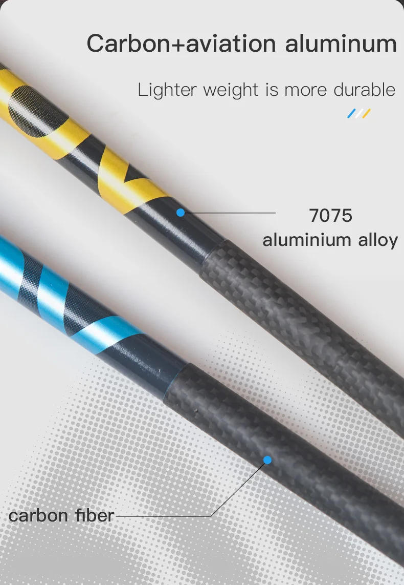 Description Picture 5 of itemAONIJIE E4210 Newest 110CM 120CM Ultralight Folding Carbon Fiber Hiking Pole Straight Walking Sticks For Trail Running Climbing